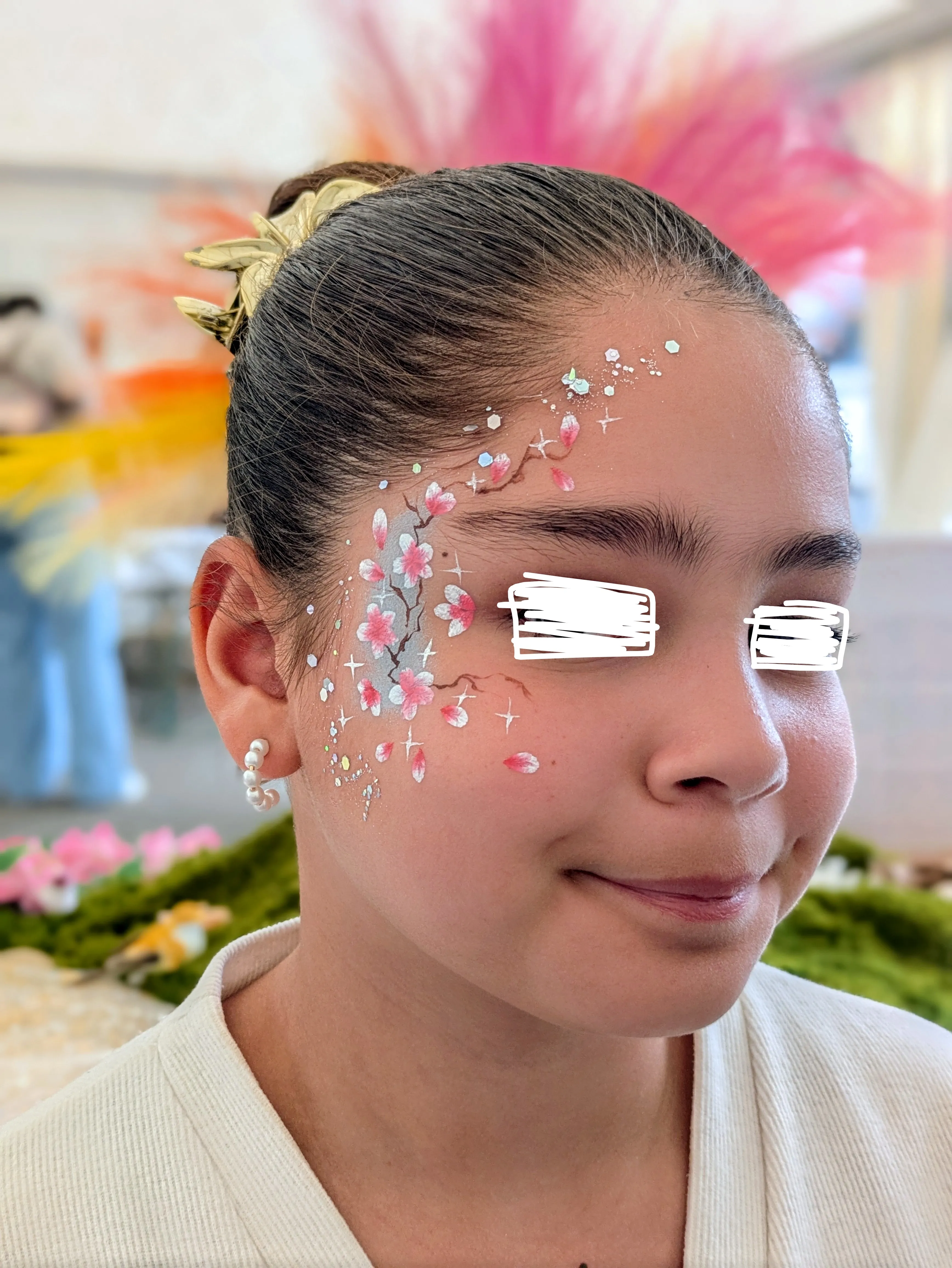 Maquillage artistique floral inspiré des fleurs de sakura